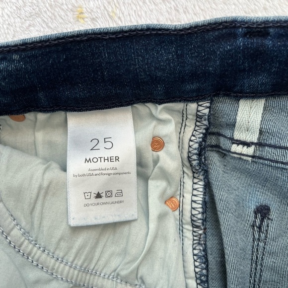Mother The Runaway Step Fray Jeans Size 25 Medium Wash Bootcut - Picture 10 of 17